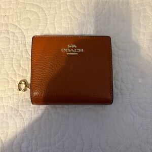 Coach Tan Leather Compact Wallet
